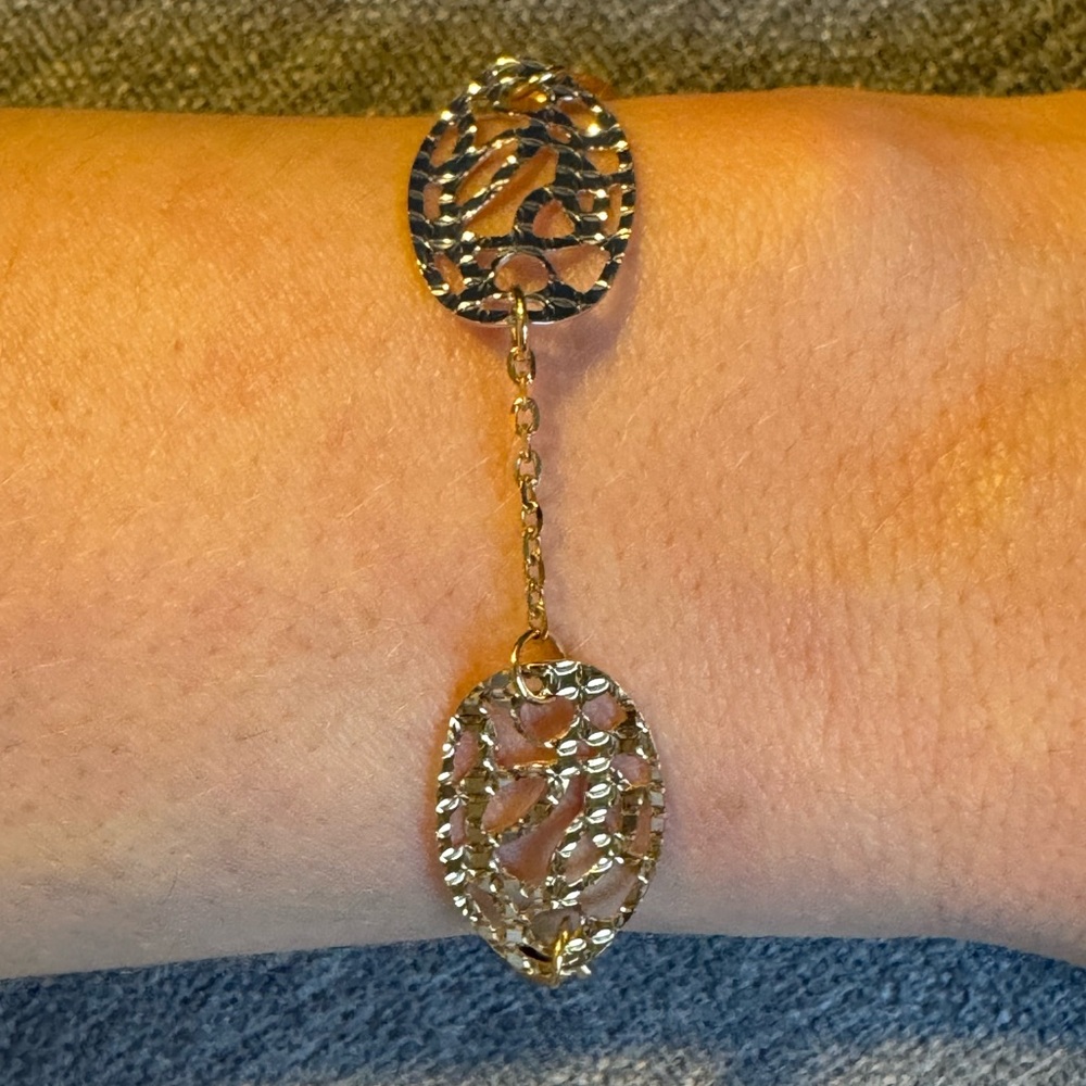 Elegant Charming Yellow Gold 18k Solid(No Plate,No Filled)Bracelet,Oval Shape